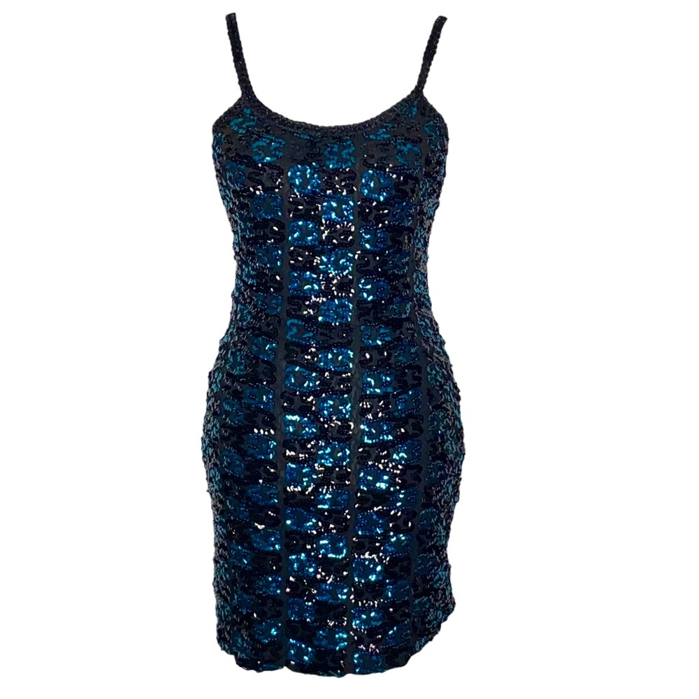 S VTG 80’s A La Carte Full Stretchy Sequin Mini Party Dress